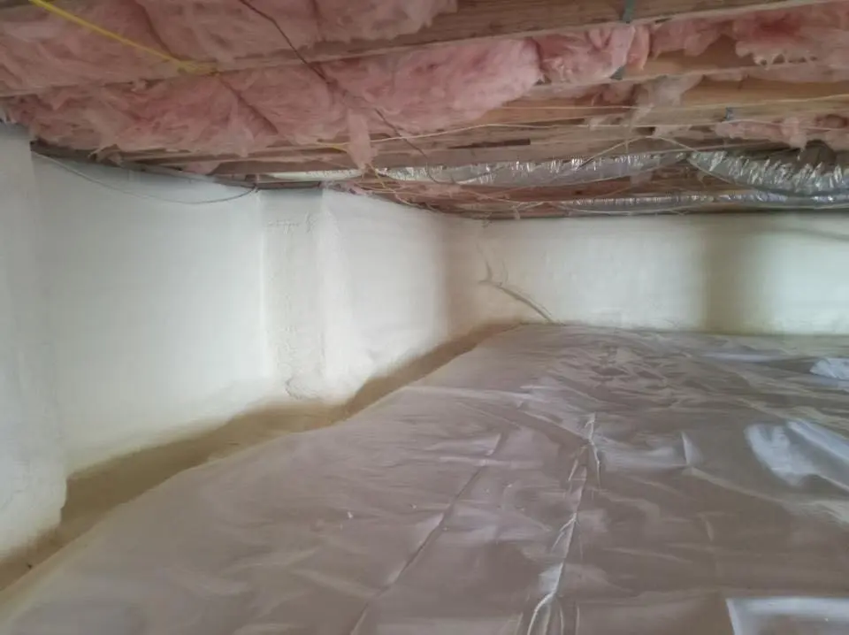 Crawl space encapsulation with closed-cell spray foam for Attic Insulation in Brandermill